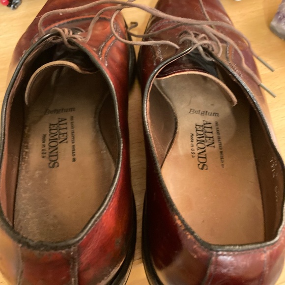 Allen Edmonds Belgium Oxford Dress Shoes Mens 8.5 E Burgundy Leather Career Work main image 2